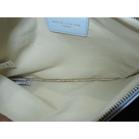 BOGO Katie Loxton Coco Woven Straw Cosmetics Clutch Hello Sunshine Pale Blue - Picture 3 of 7